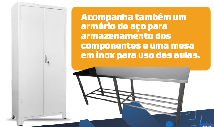 Armário e mesa de trabalho